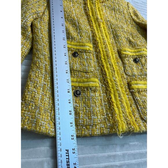 Talbots TWEED JACKET Blazers Women yellow Long sleeve Knit 6P Career Elegant - Picture 15 of 15